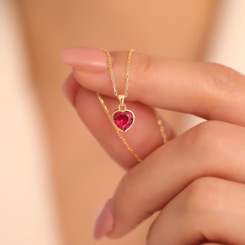 Heart Birthstone Necklace