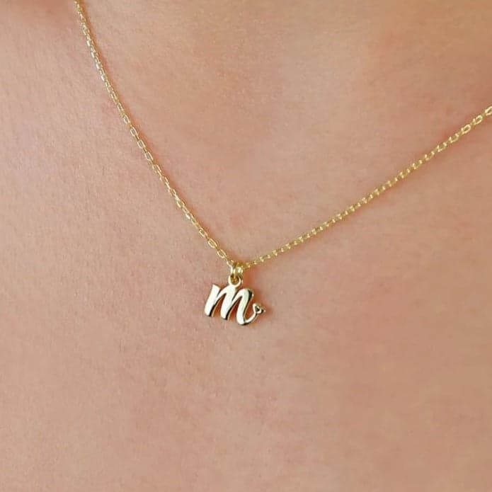 Tiny Initial Heart Necklace